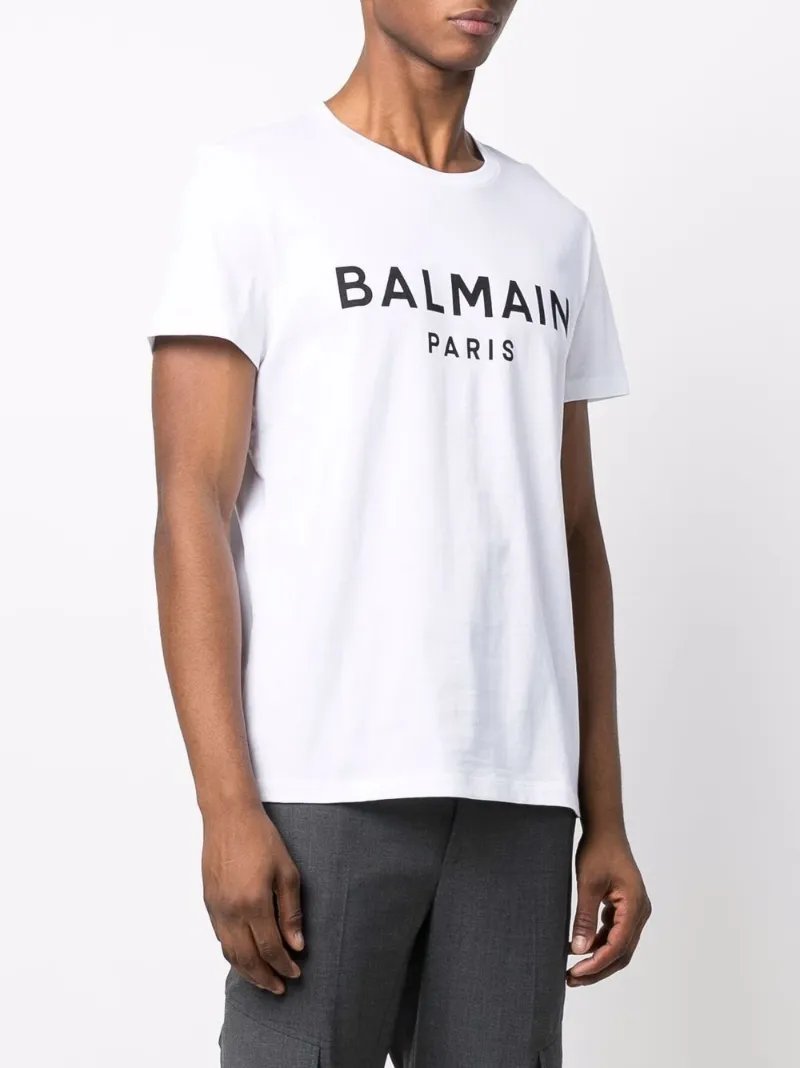 Balmain logo-print cotton T-shirt white | MODES