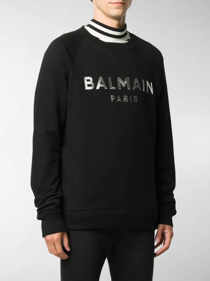 balmain logo print sweatshirt