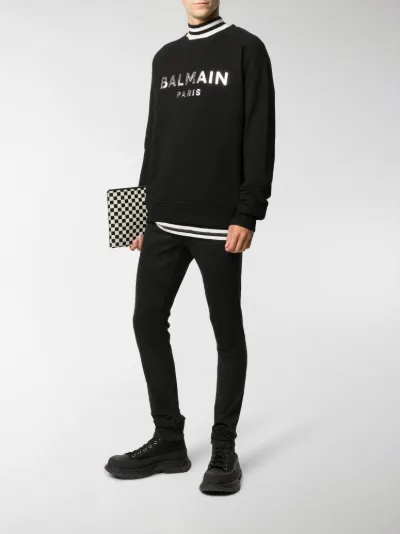 balmain logo print sweatshirt