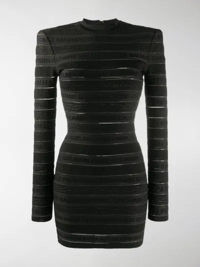 balmain logo mini dress