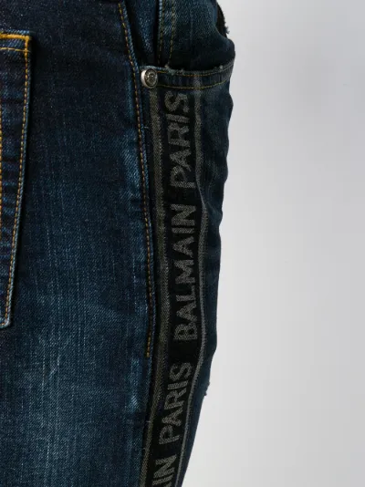 balmain striped jeans