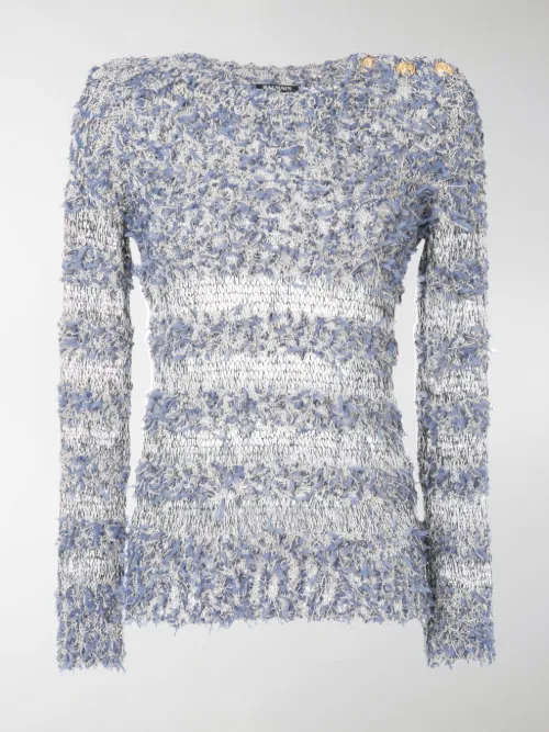 Balmain - Maglione testurizzato a righe