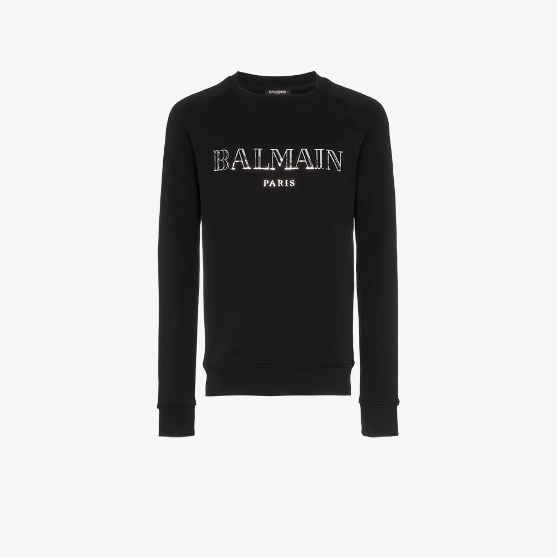 Balmain metallic logo print sweatshirt | Browns Balmain metallic logo print sweatshirt | Browns