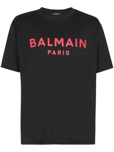 T-shirt with Balmain Paris print green - Men | BALMAIN