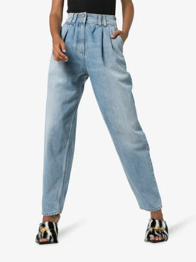 pleated high waisted jeans