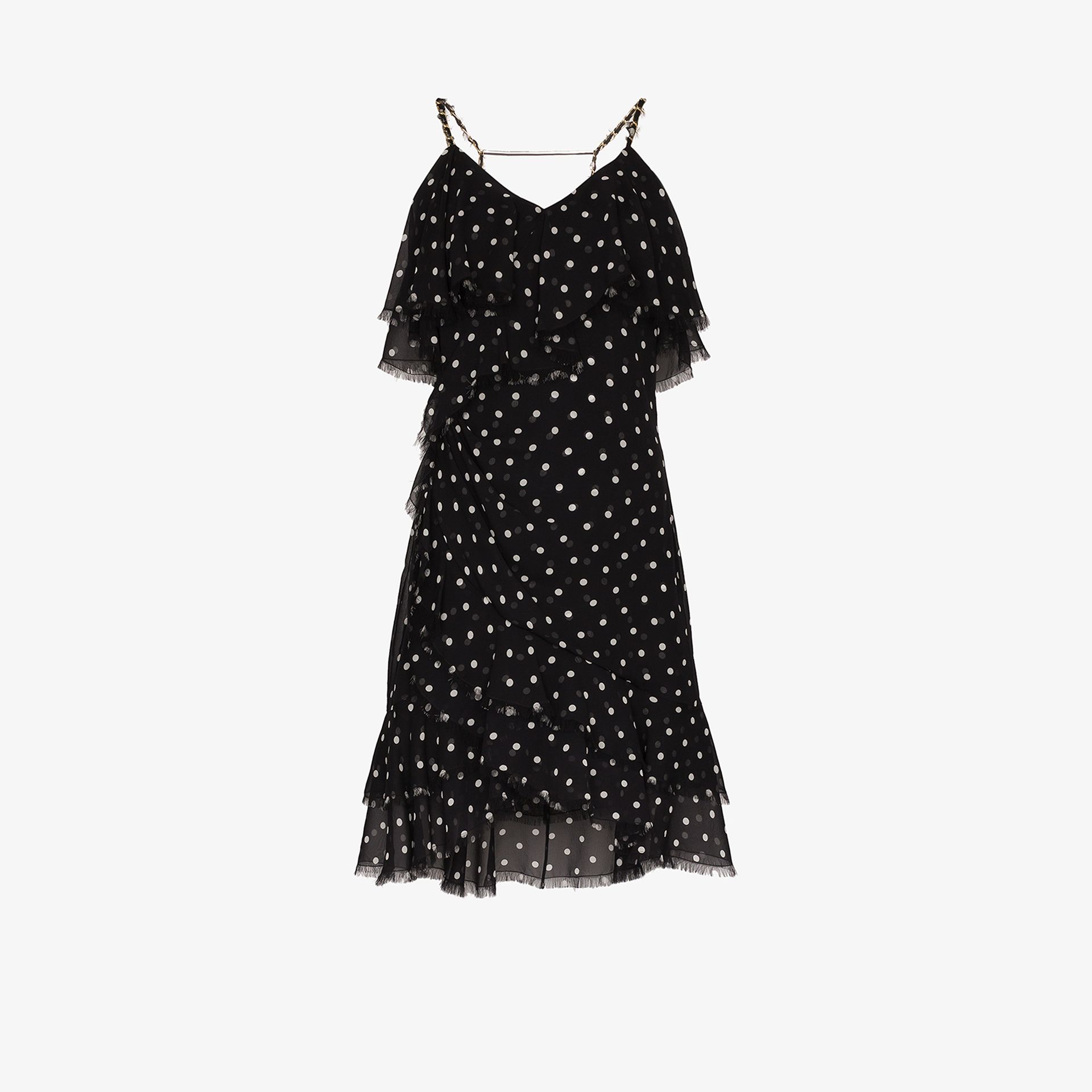 polka dot ruffle mini dress