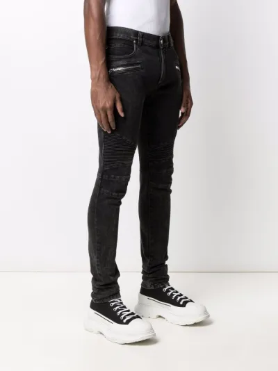 Balmain ribbed-knee slim-fit jeans 