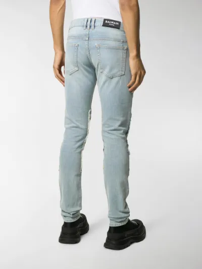 balmain moto jeans