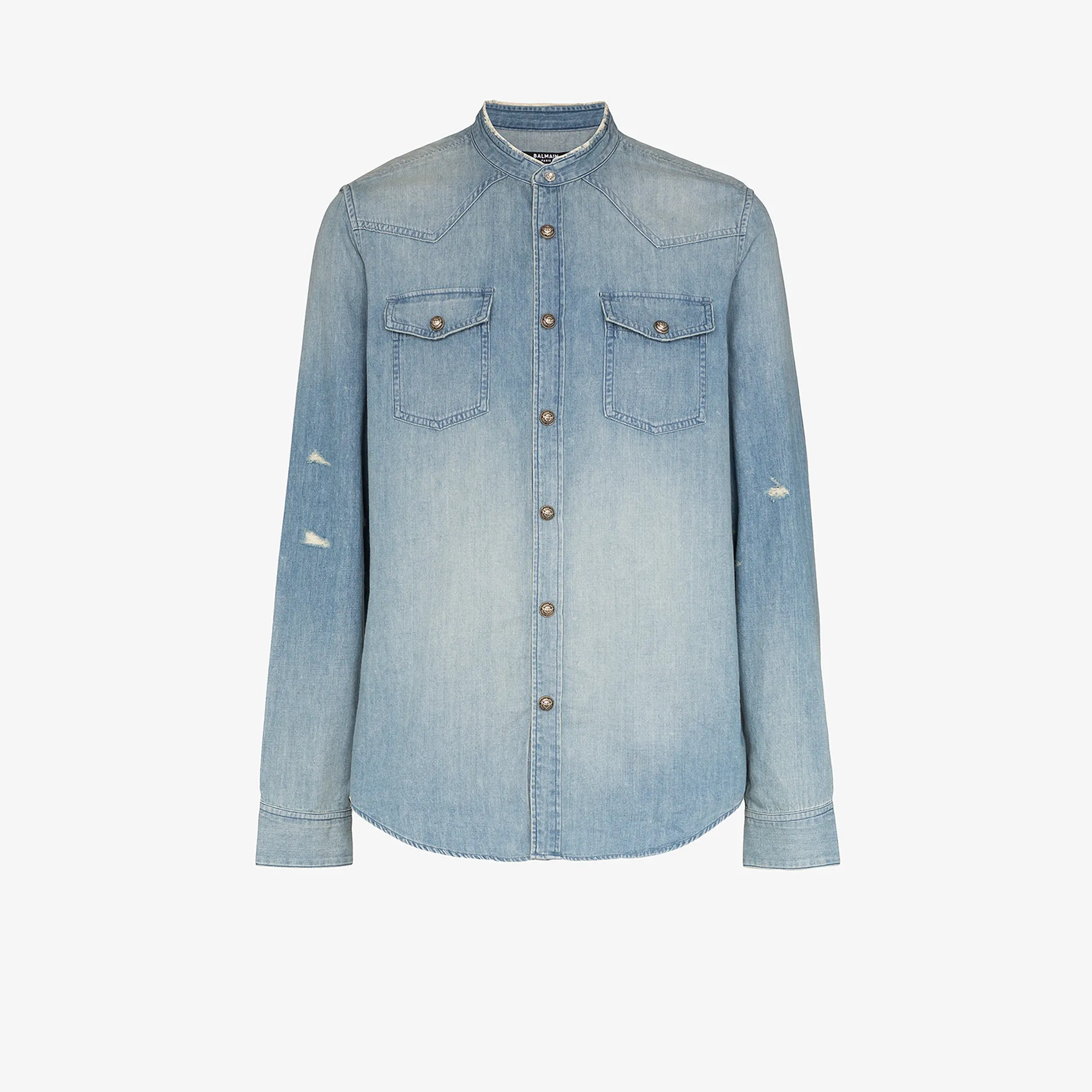 round neck denim shirt