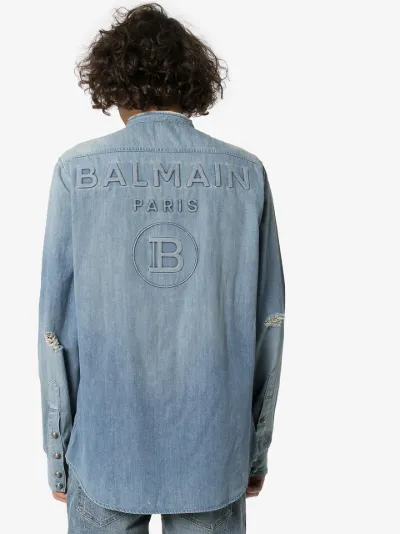 round neck denim shirt