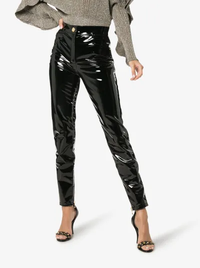 skinny vinyl trousers