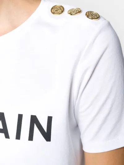 Balmain three-button logo-print T-shirt 