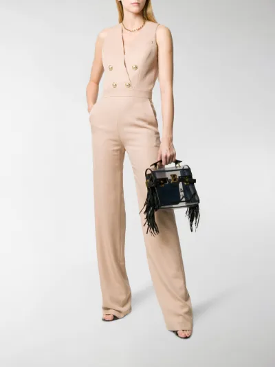 Balmain Tuta intera con bottoni toni neutri | MODES