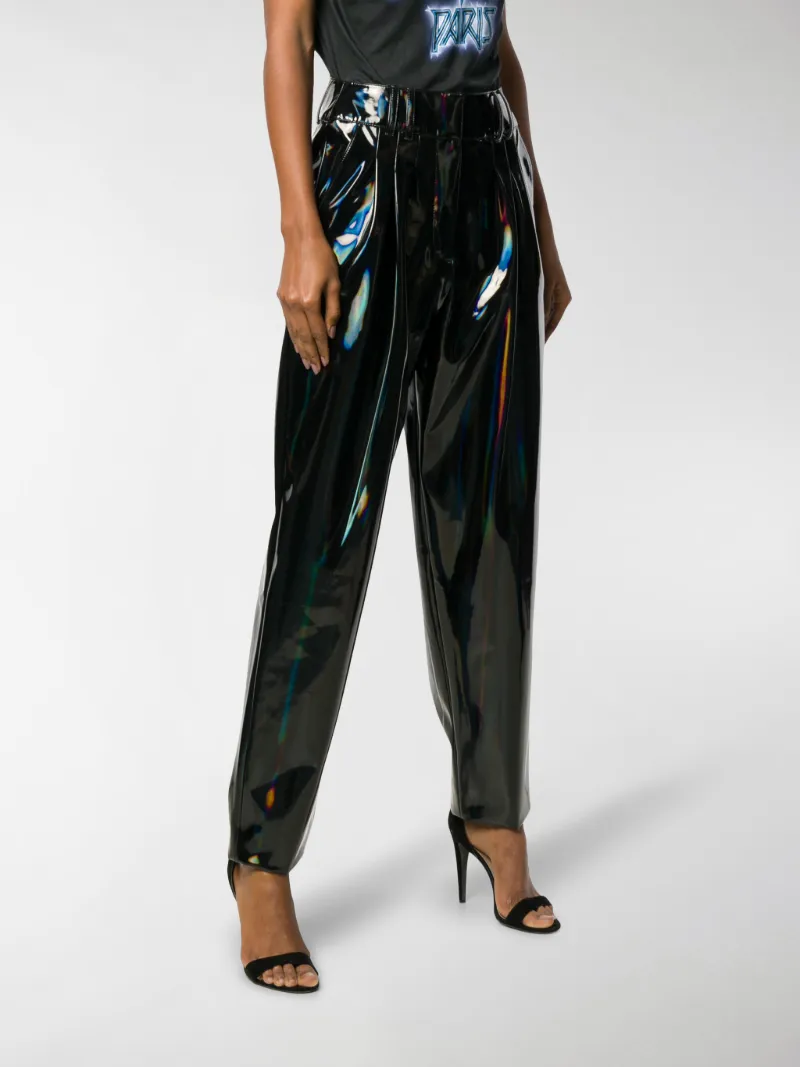 balmain vinyl pants men