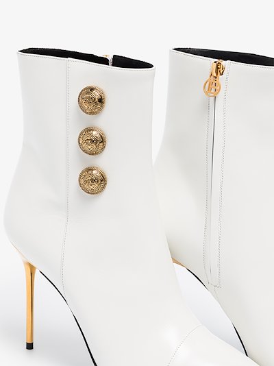balmain white boots
