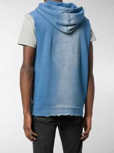 balmain sleeveless hoodie