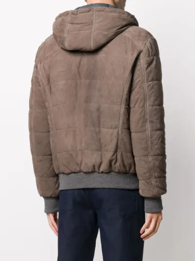 suede hooded jacket