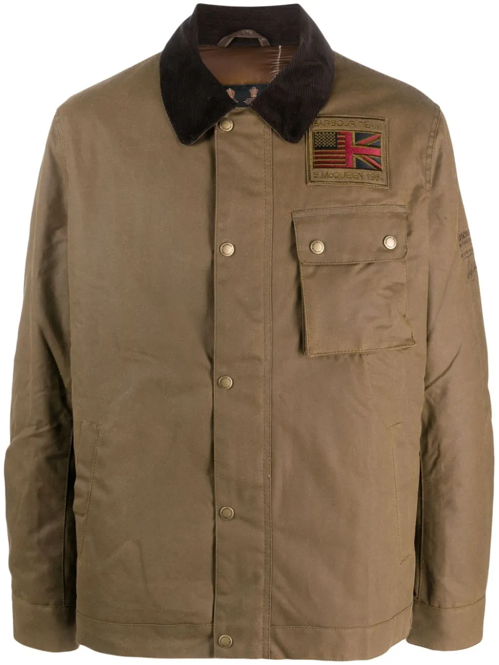 Barbour International logo patch cotton shirt jacket Eraldo CC