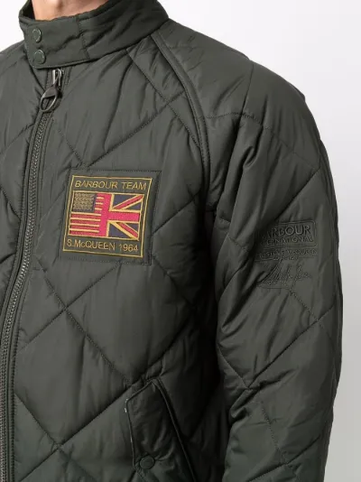 女の子向けプレゼント集結 Barbour International logo-patch zip-up quilted jacket ジャケット・アウター