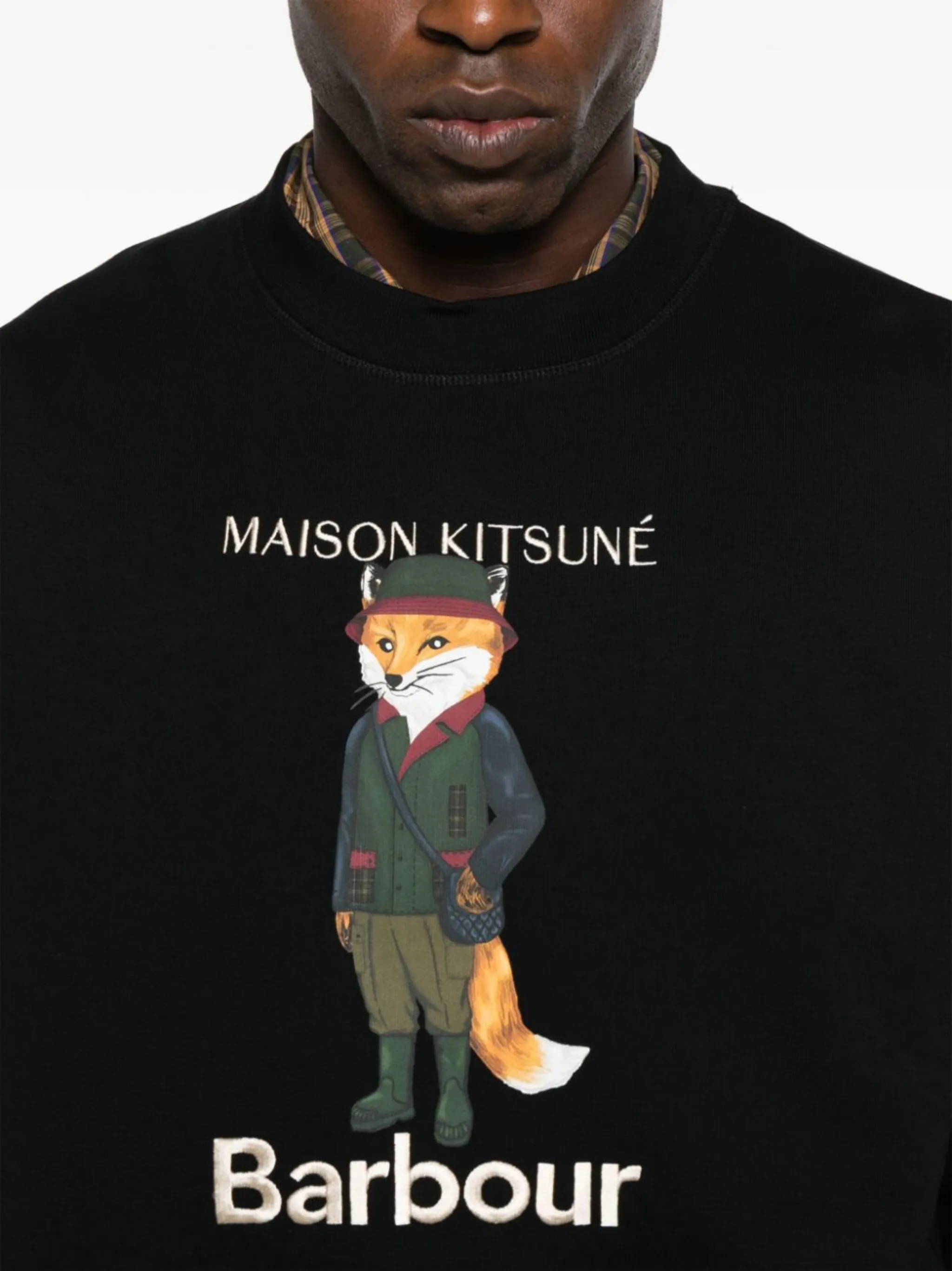 x Maison Kitsuné logo-print cotton sweatshirt | Barbour | Eraldo.com