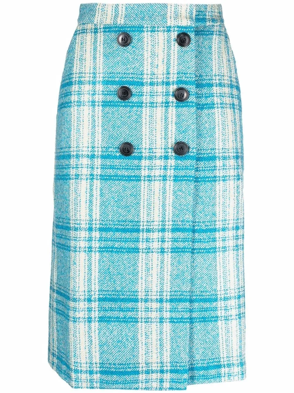 blue check skirt