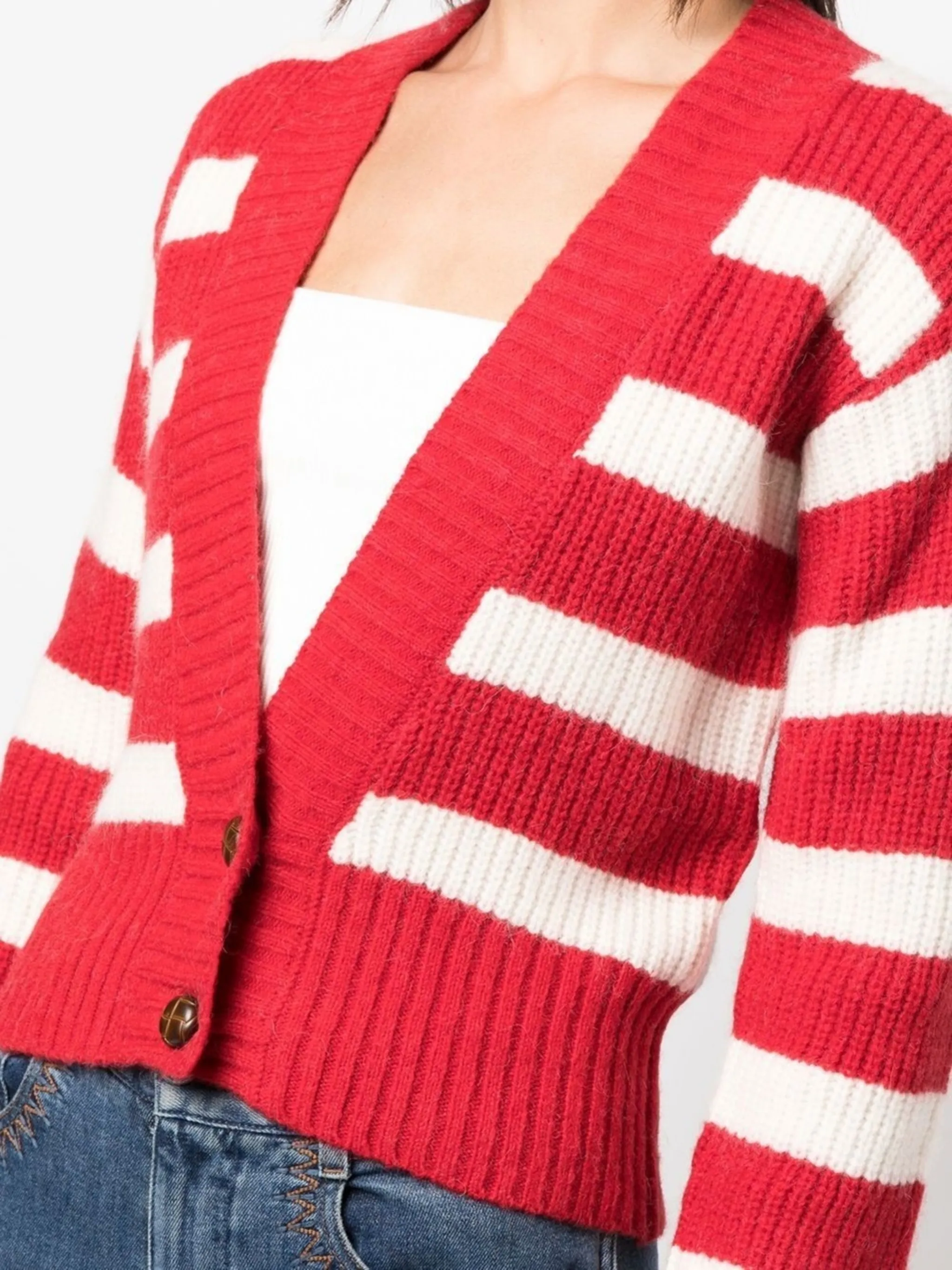 Baum Und Pferdgarten striped plunging v-neck cardigan Baum Und Pferdgarten striped plunging v-neck cardigan