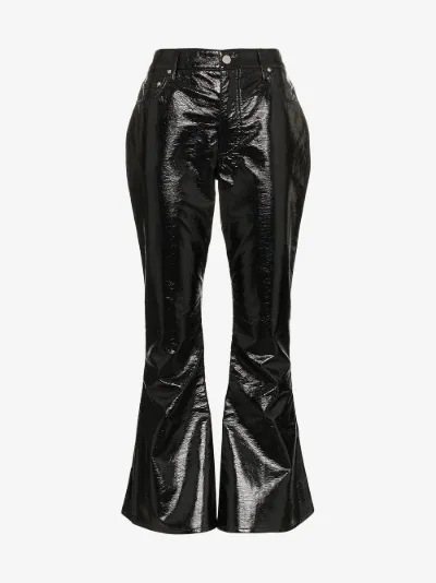 flared vinyl trousers