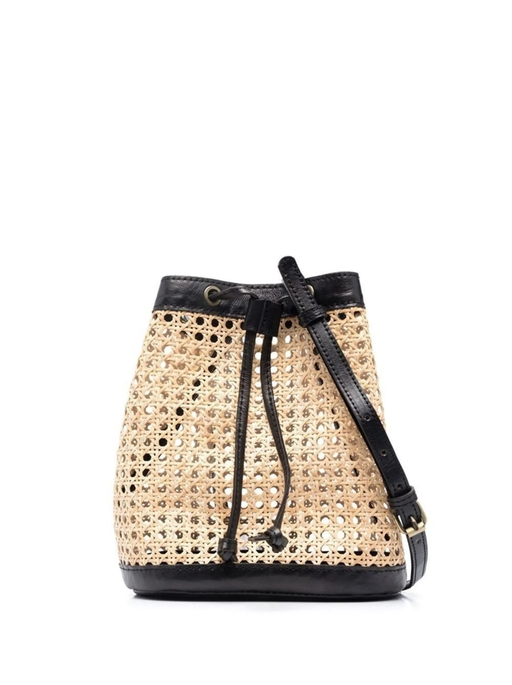 twotone woven bucket bag BEMBIEN