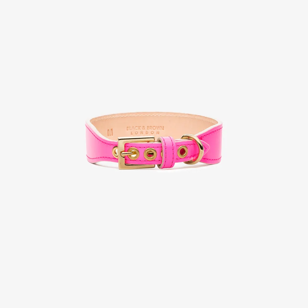 pink leather dog collar