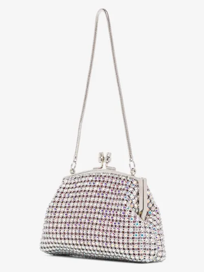 silver crystal clutch