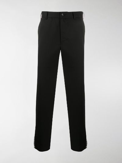 black tailored cropped trousers