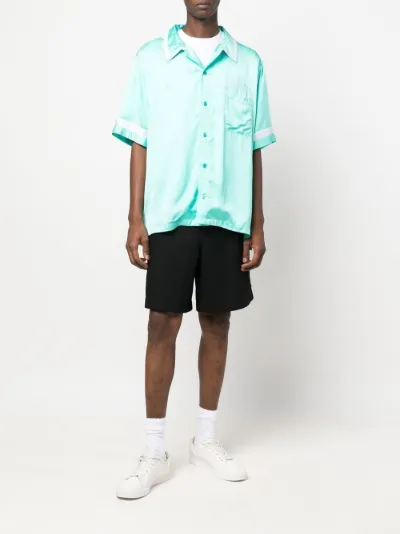 short-sleeve satin shirt | BLUE SKY INN 