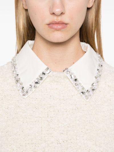 Embellished collar sweater hotsell