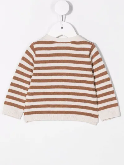 brown striped cardigan