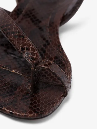 snake leather sandals