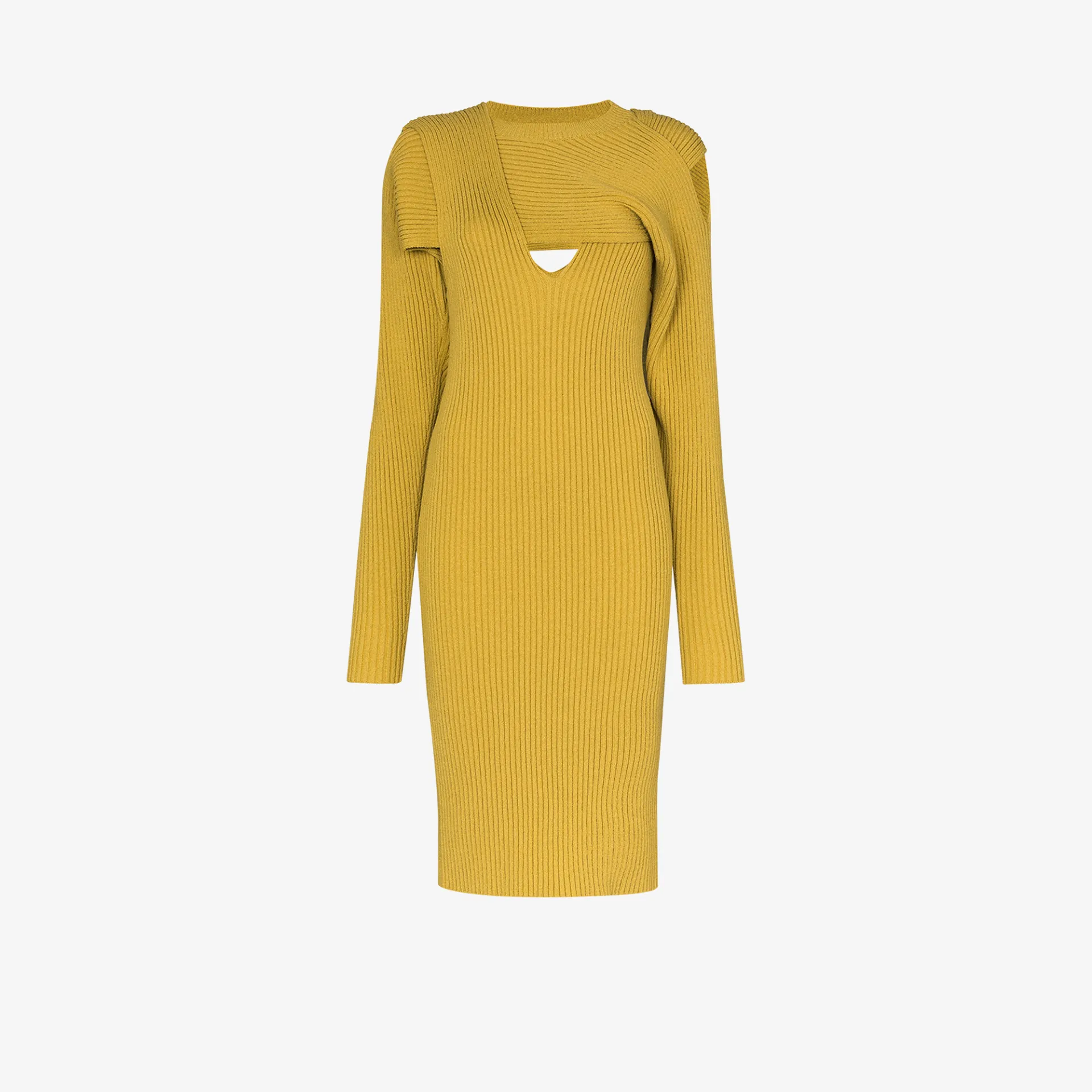 yellow cut out dress