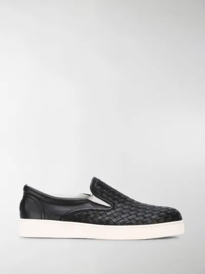 Bottega Veneta Dodger intrecciato weave sneakers black | MODES