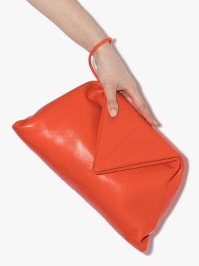 orange red clutch bag