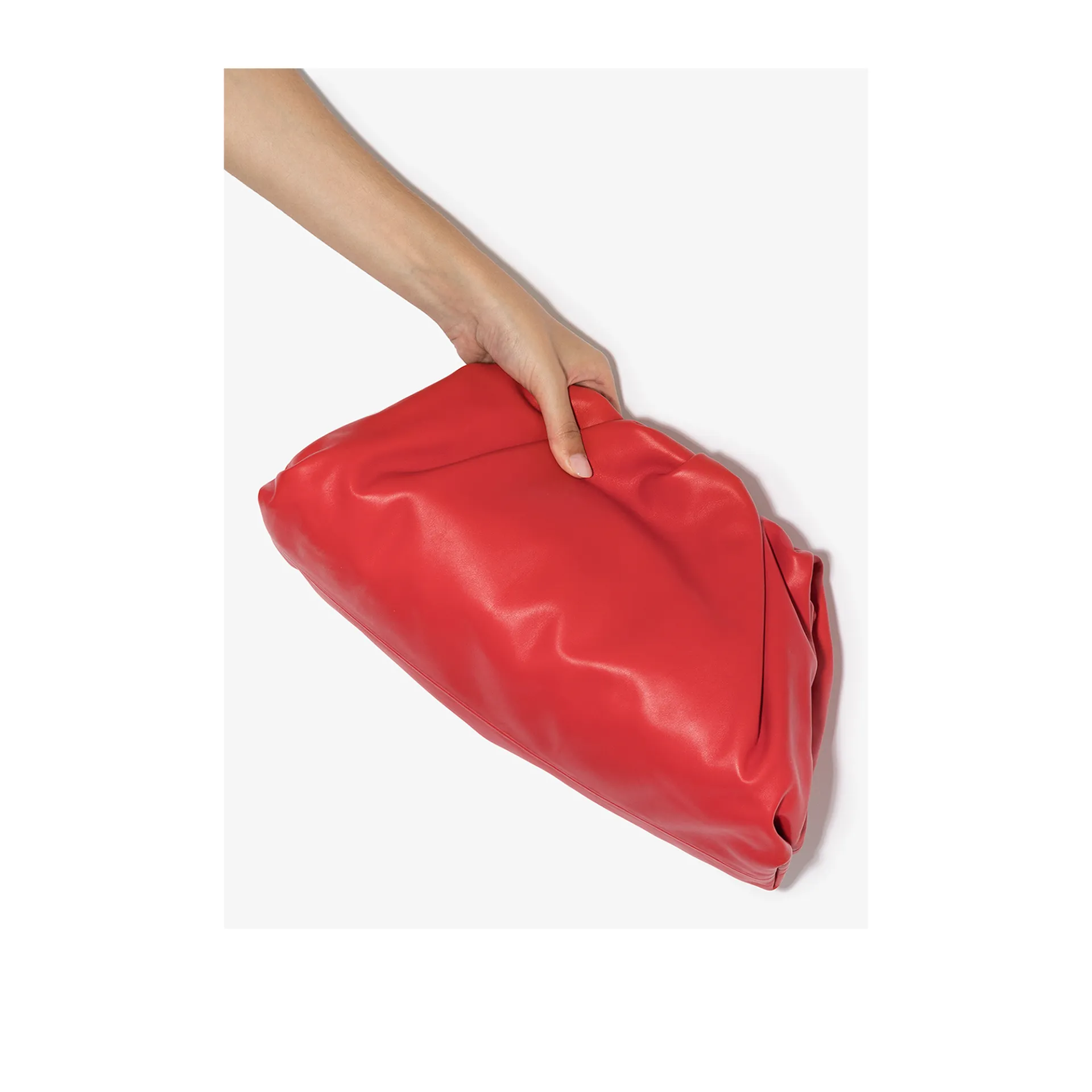 bottega veneta red clutch