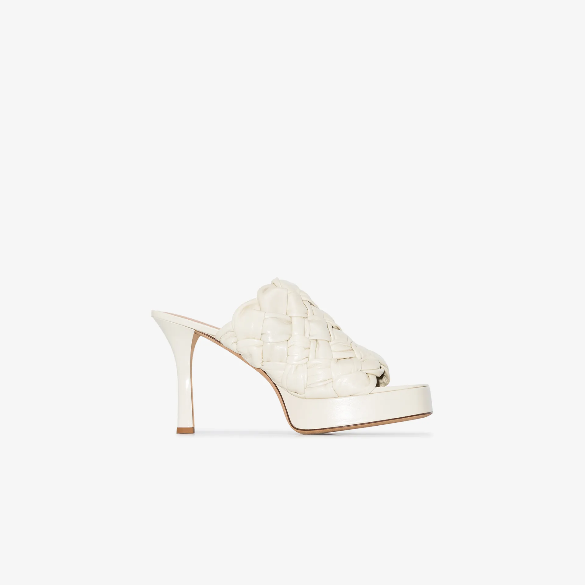 white woven mules