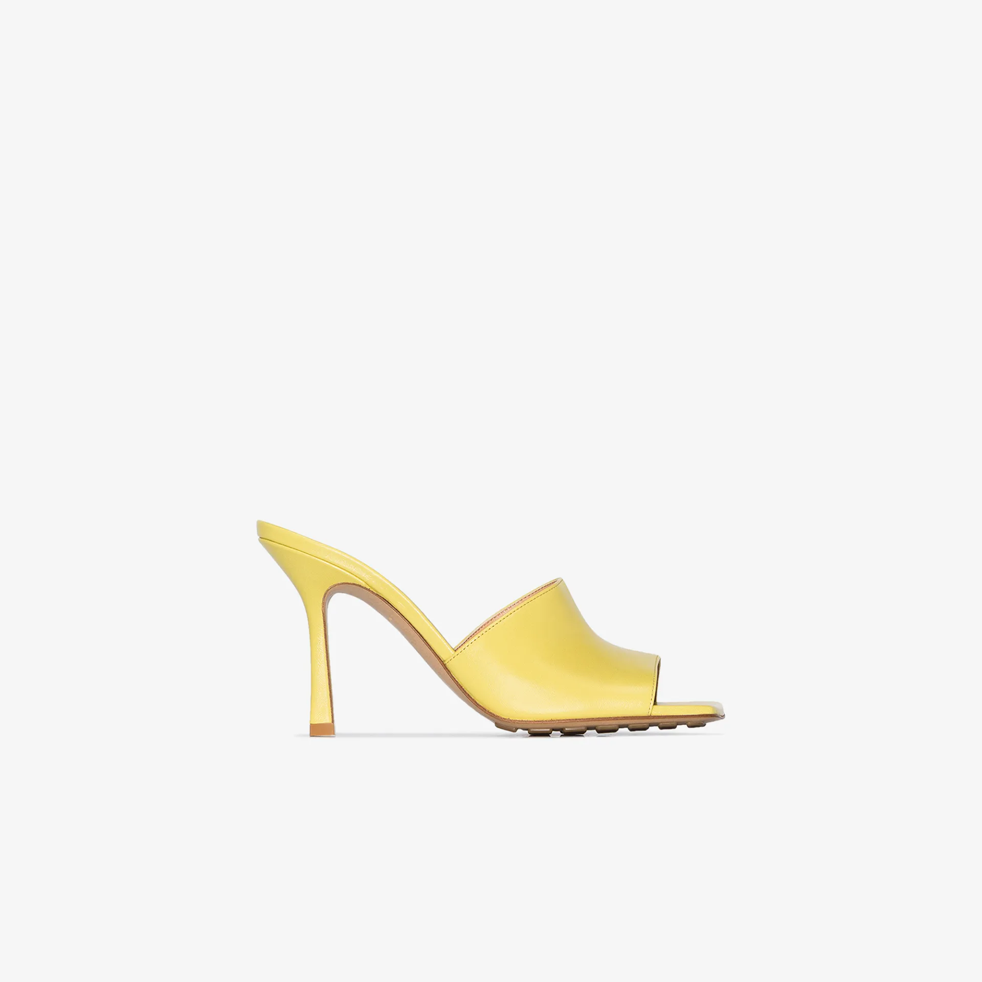 yellow heeled mules