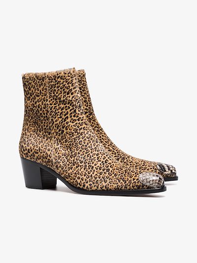 Milanese 55 leopard print Ankle boots展示图