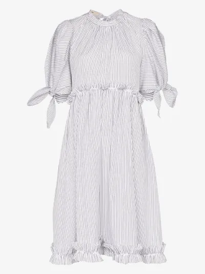 pinstripe midi dress