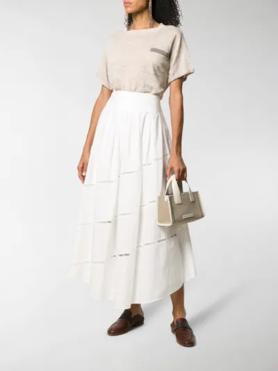 cotton maxi skirt white