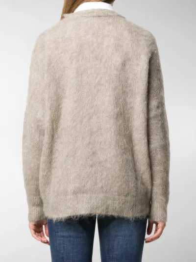 fur neck cardigan