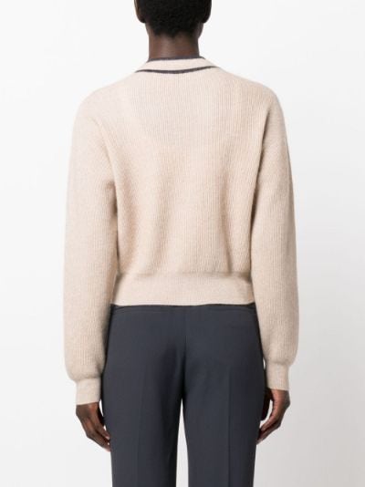 contrast-trim V-neck cardigan | Brunello Cucinelli | Eraldo.com