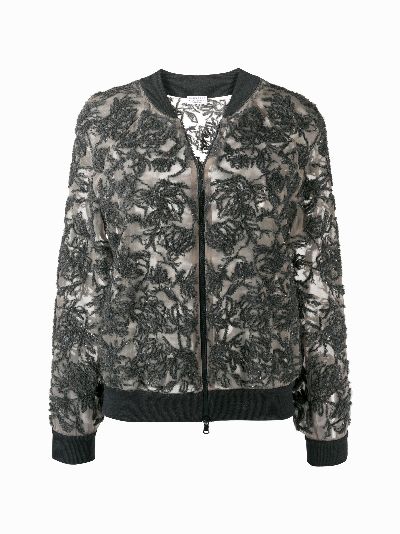 floral bomber jacket black