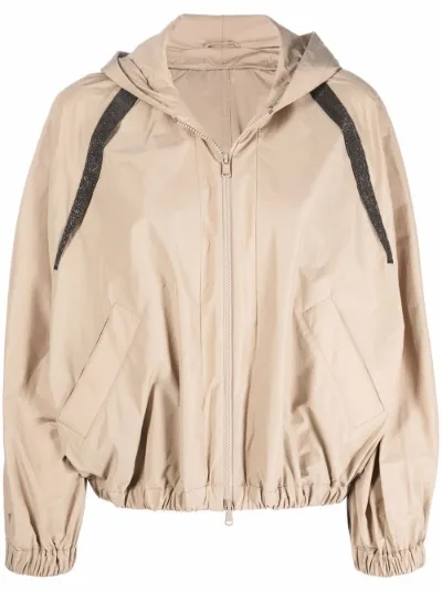 cropped drawstring windbreaker