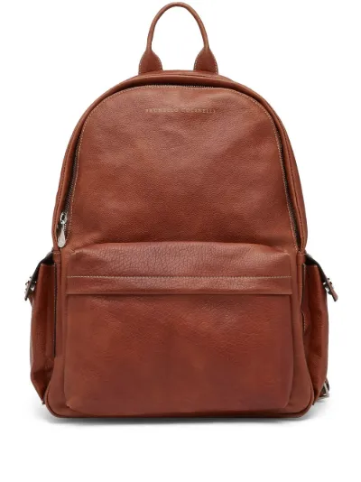 Brunello cucinelli leather backpack best sale