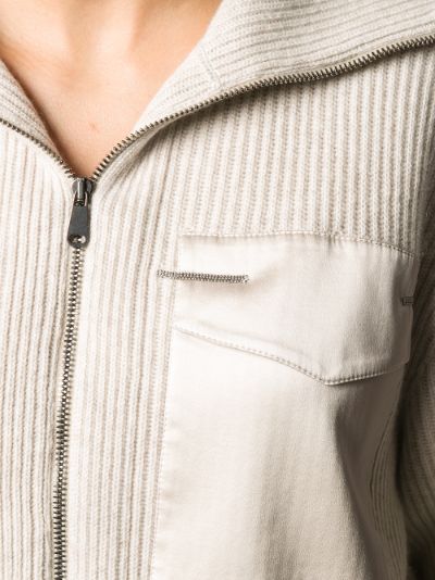 ribbed zip up hoodie